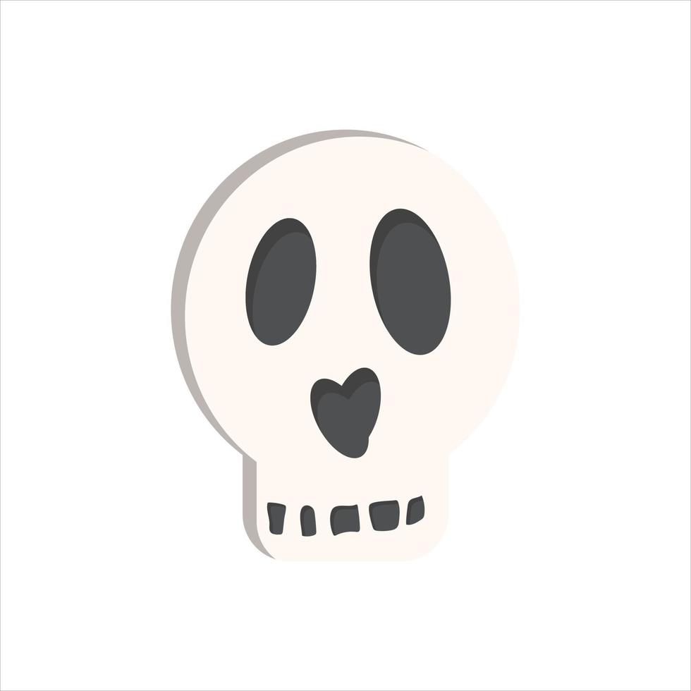teschio, testa di scheletro, linea di vettore dell'icona dell'osso su immagine di sfondo bianco per web, presentazione, logo, simbolo dell'icona