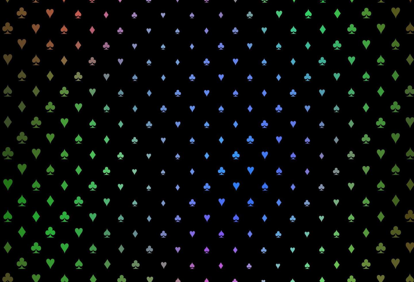 multicolore scuro, motivo vettoriale arcobaleno con simbolo delle carte.