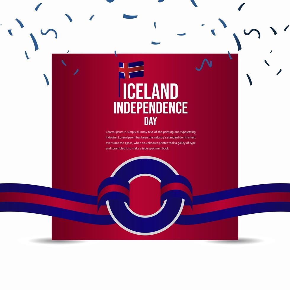illustrazione di progettazione del modello di vettore di celebrazione del giorno dell'indipendenza dell'Islanda