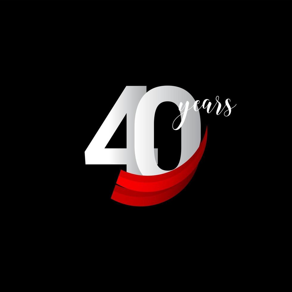 Illustrazione di progettazione del modello di vettore di numero di celebrazione di anniversario di 40 anni