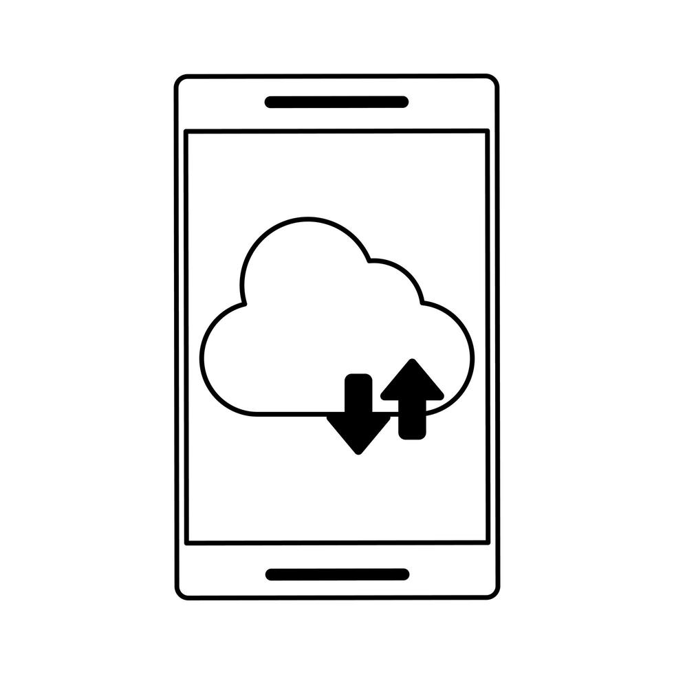 cellulare con cloud vettore