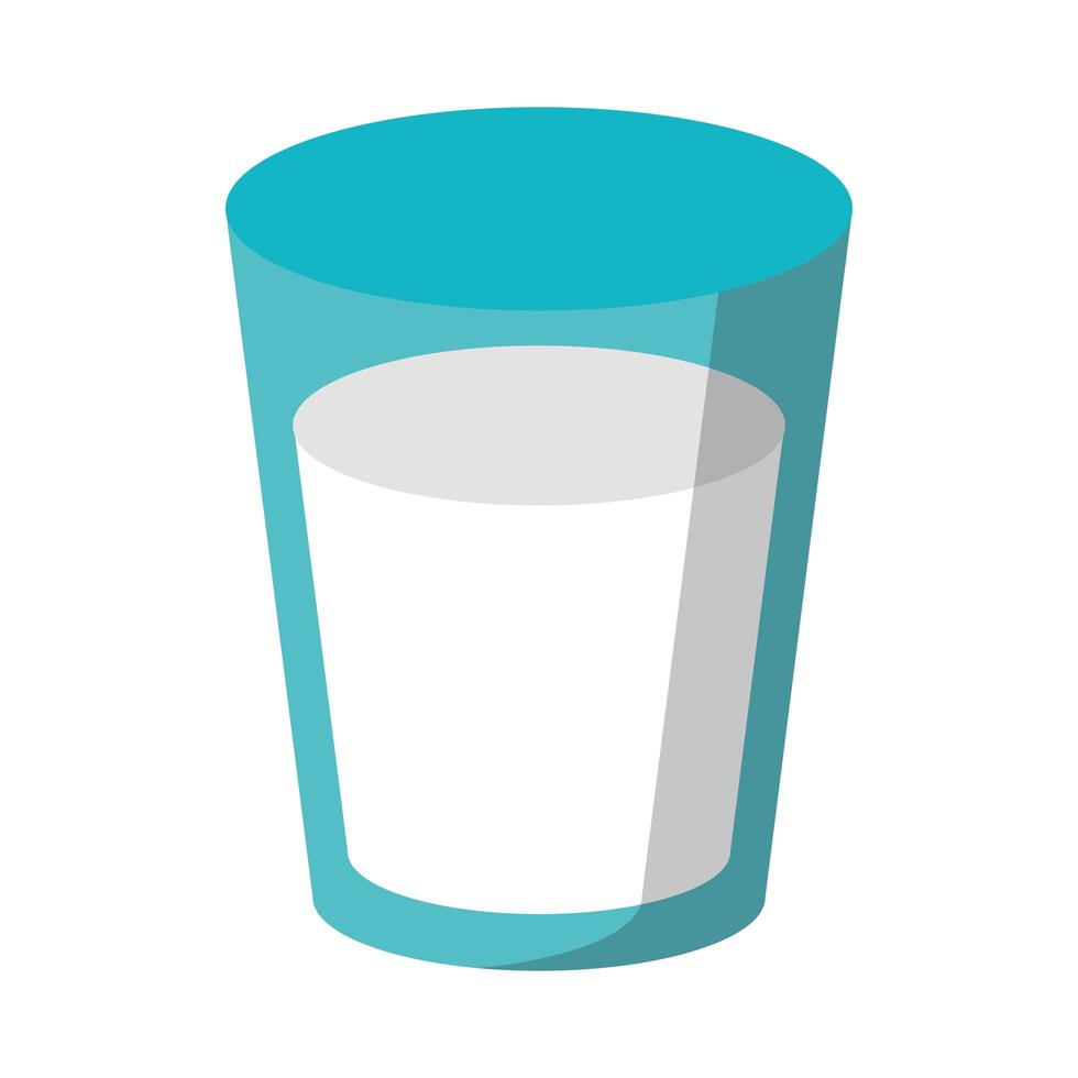 bicchiere di latte cartone animato isolato vettore