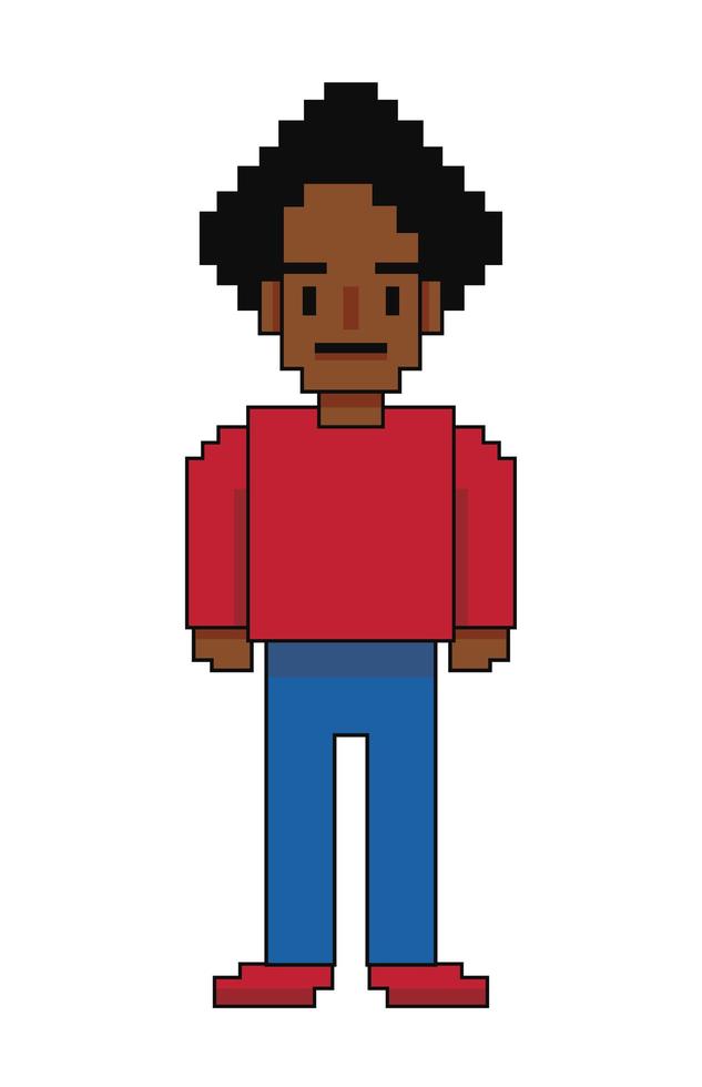 avatar afro rasta pixelato vettore