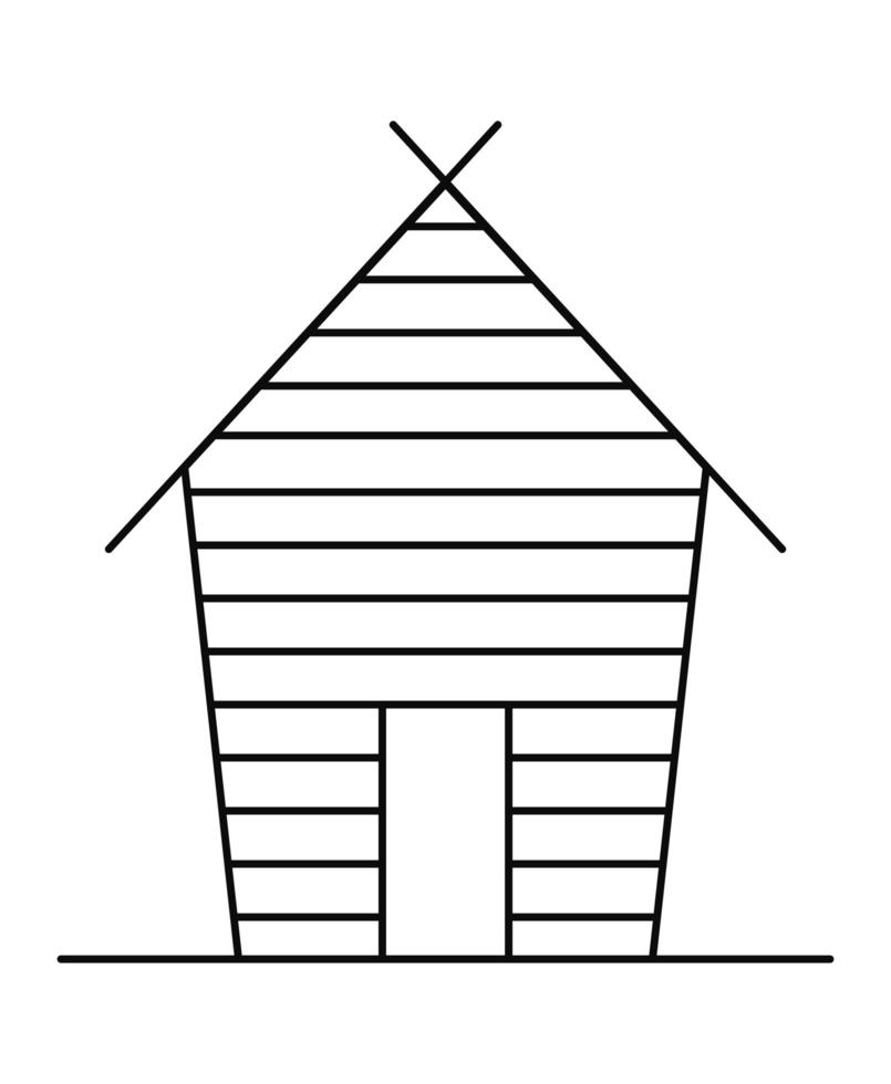 facciata della cabina in legno vettore