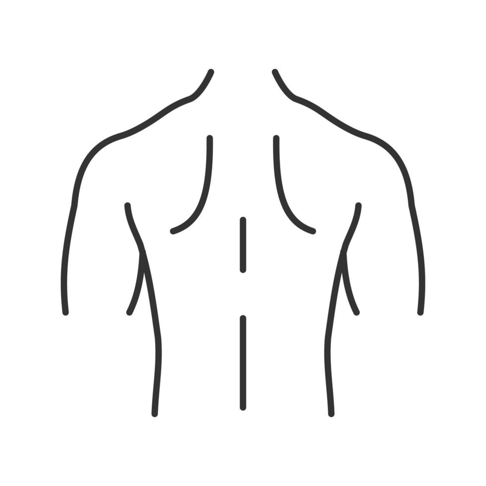 icona lineare della schiena dell'uomo. illustrazione di linea sottile. simbolo di contorno. disegno vettoriale isolato contorno