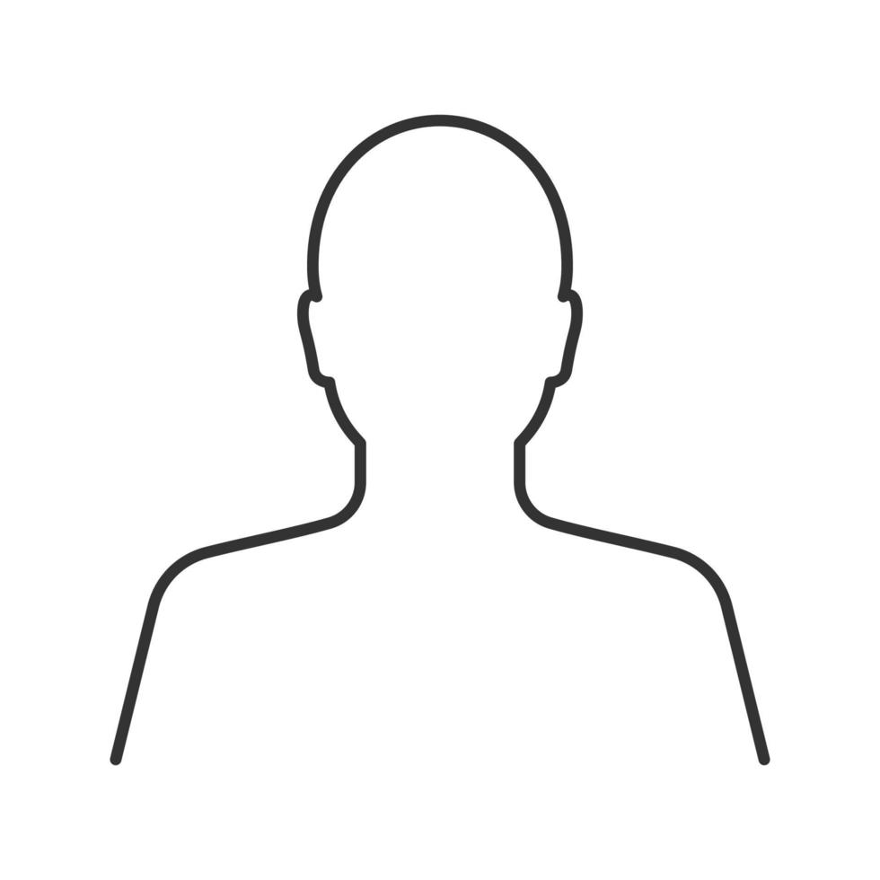 icona lineare dell'utente. testa umana. illustrazione di linea sottile. simbolo del profilo del profilo. disegno vettoriale isolato contorno