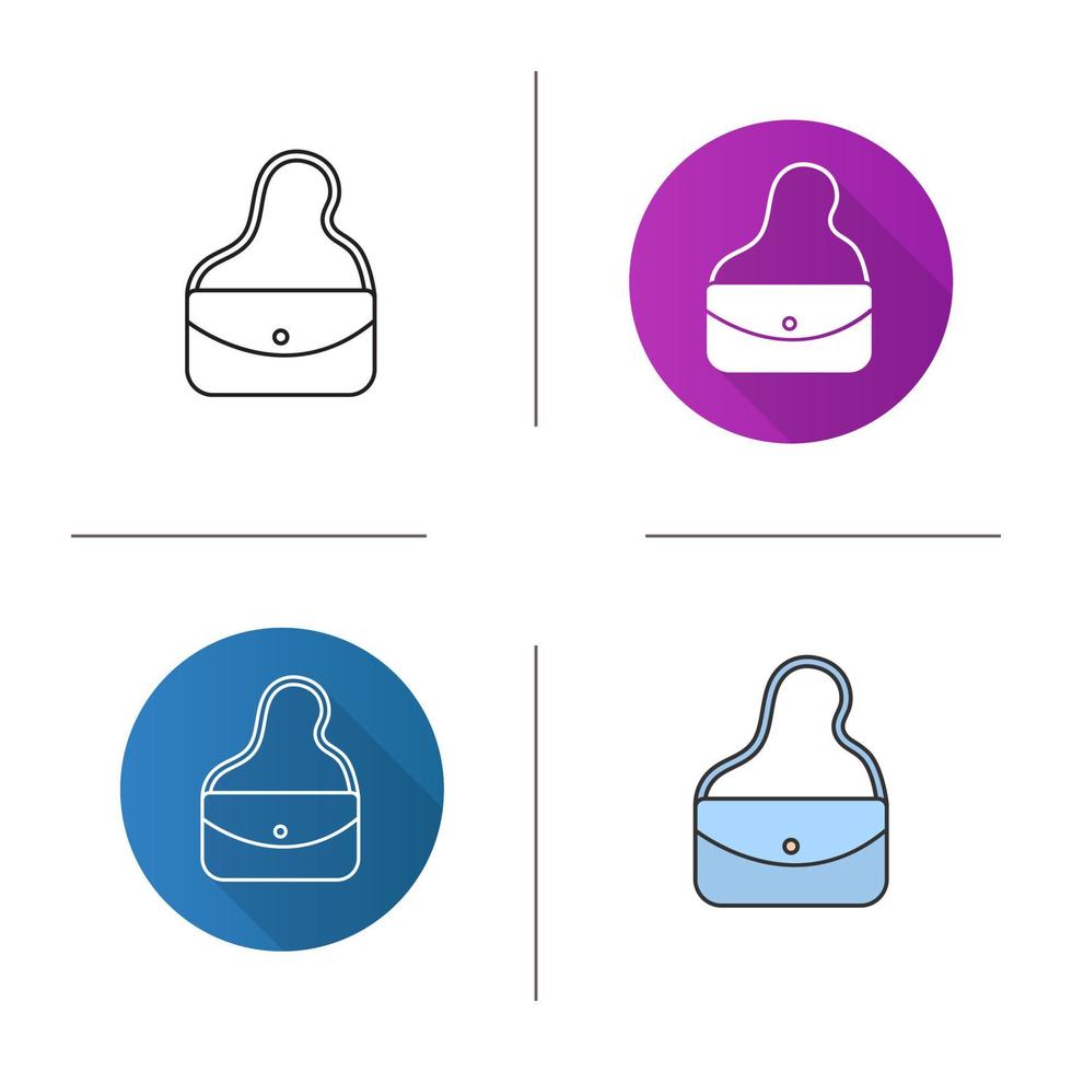 icona della borsa da donna. design piatto, stili lineari e di colore. Borsa. illustrazioni vettoriali isolate