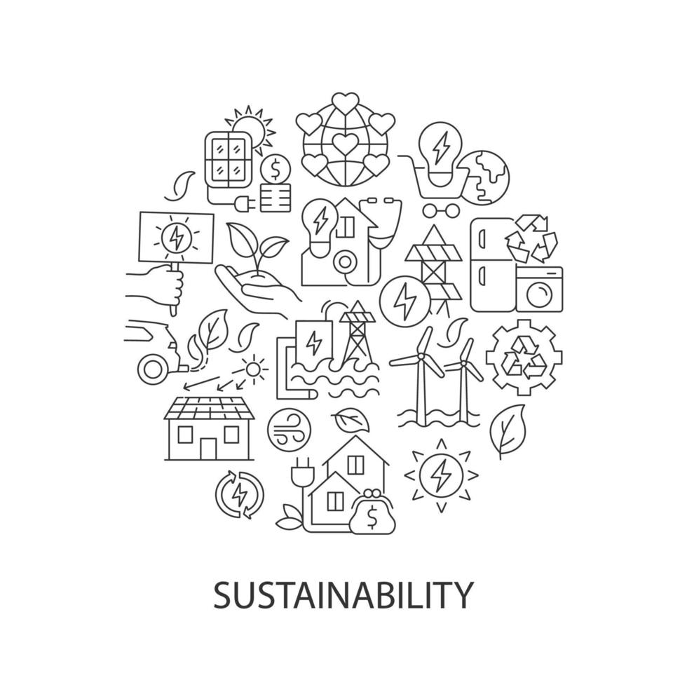 layout del concetto lineare astratto di sostenibilità con titolo vettore