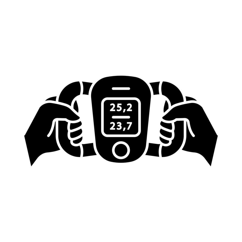 icona del glifo con monitoraggio del grasso corporeo vettore