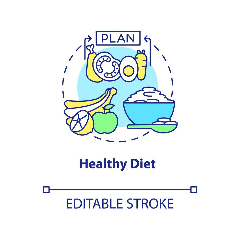 icona del concetto di dieta sana vettore