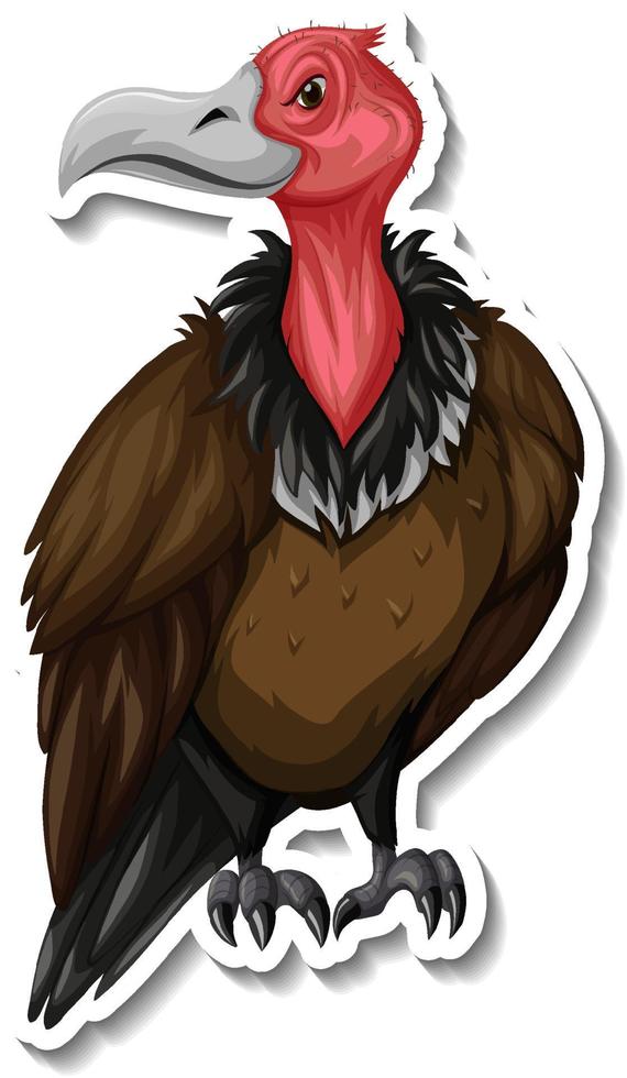 adesivo cartone animato animale uccello avvoltoio vettore