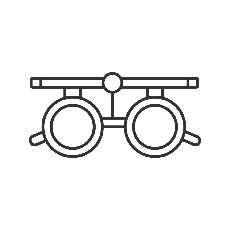 icona lineare degli occhiali per la visita oculistica vettore