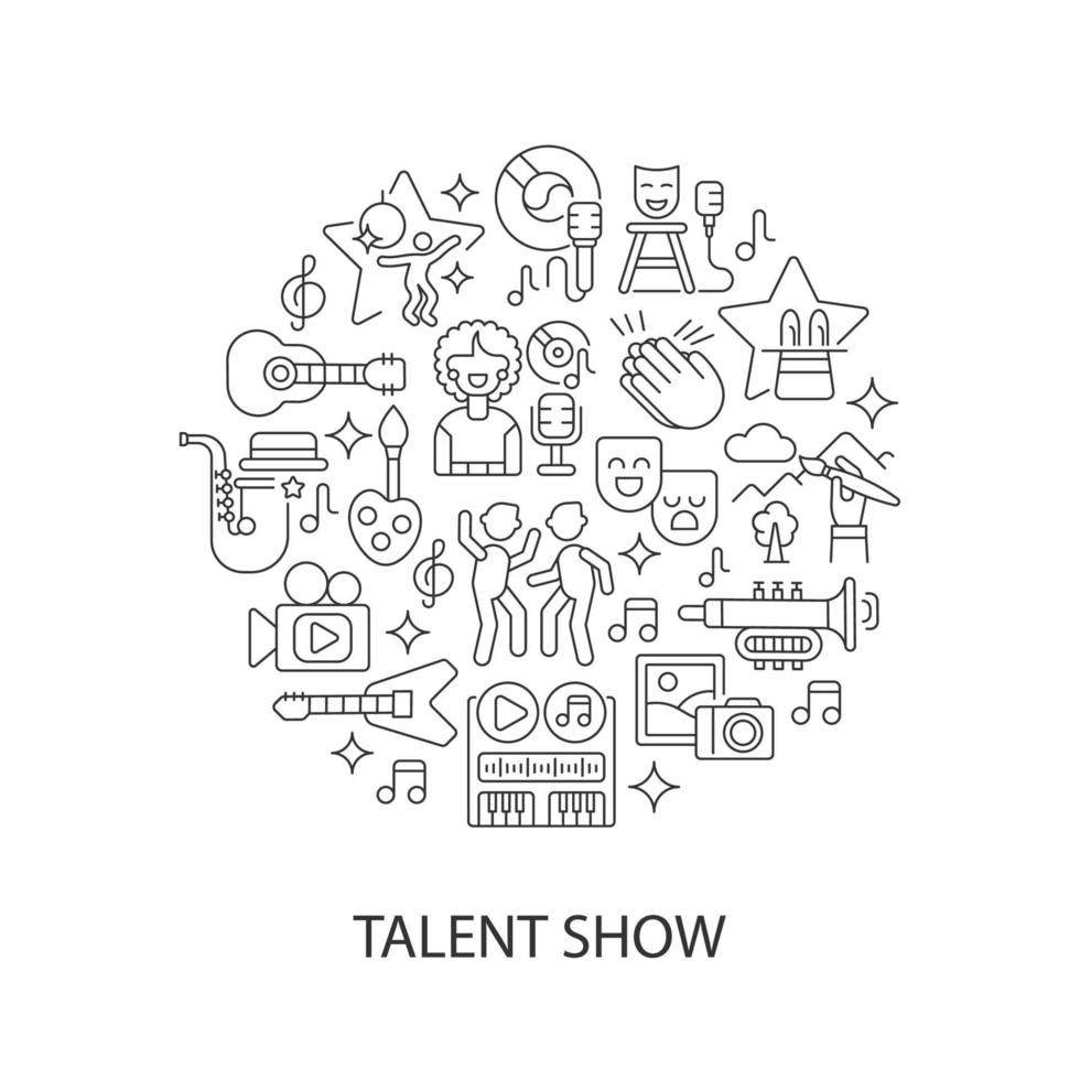 layout di concetto lineare astratto di talent show con titolo vettore