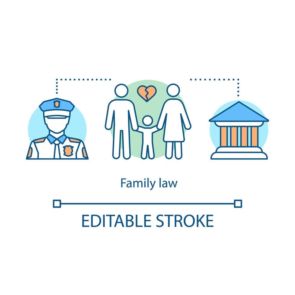 icona del concetto di diritto di famiglia vettore
