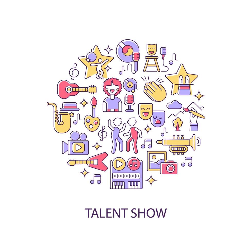 layout del concetto di colore astratto del talent show con titolo vettore