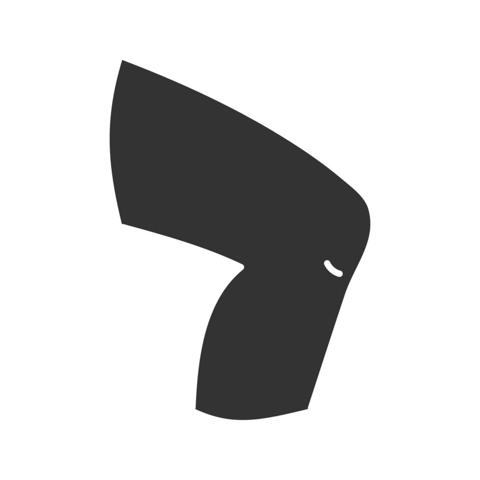 icona del glifo con ginocchio. simbolo di sagoma. spazio negativo. illustrazione vettoriale isolato
