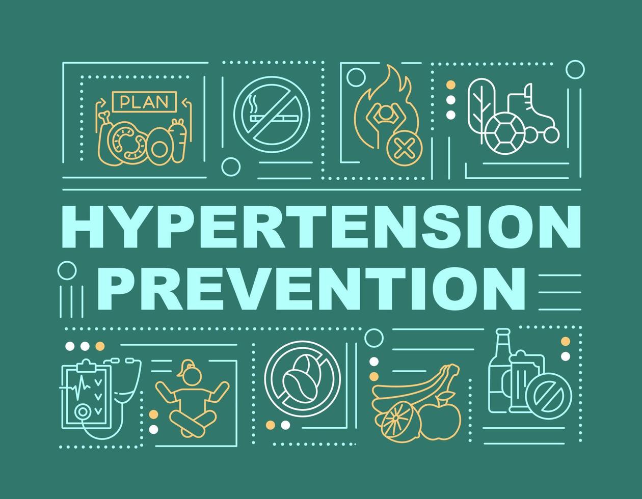 banner di concetti di parole di prevenzione dell'ipertensione vettore