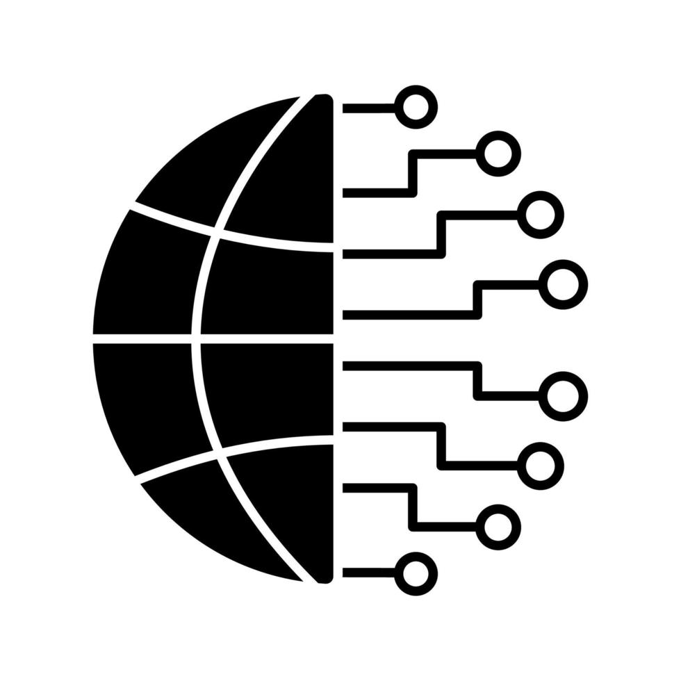 icona del glifo con big data vettore