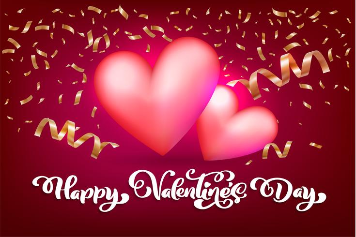 Disegno vettoriale di tipografia Happy Valentines Day per biglietti di auguri e poster