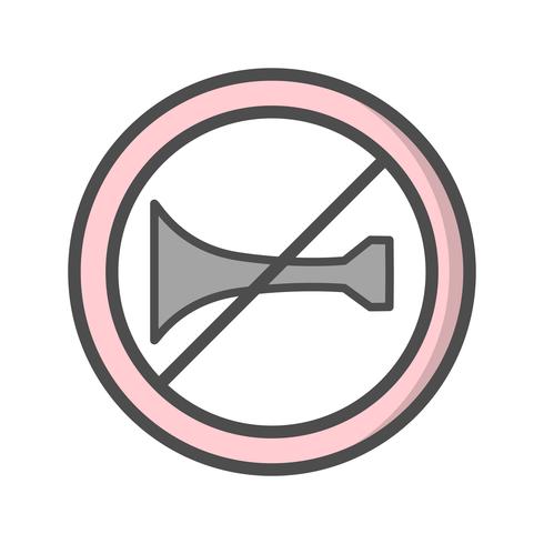 Icona di avvertimento sonoro di vettore proibito Icona