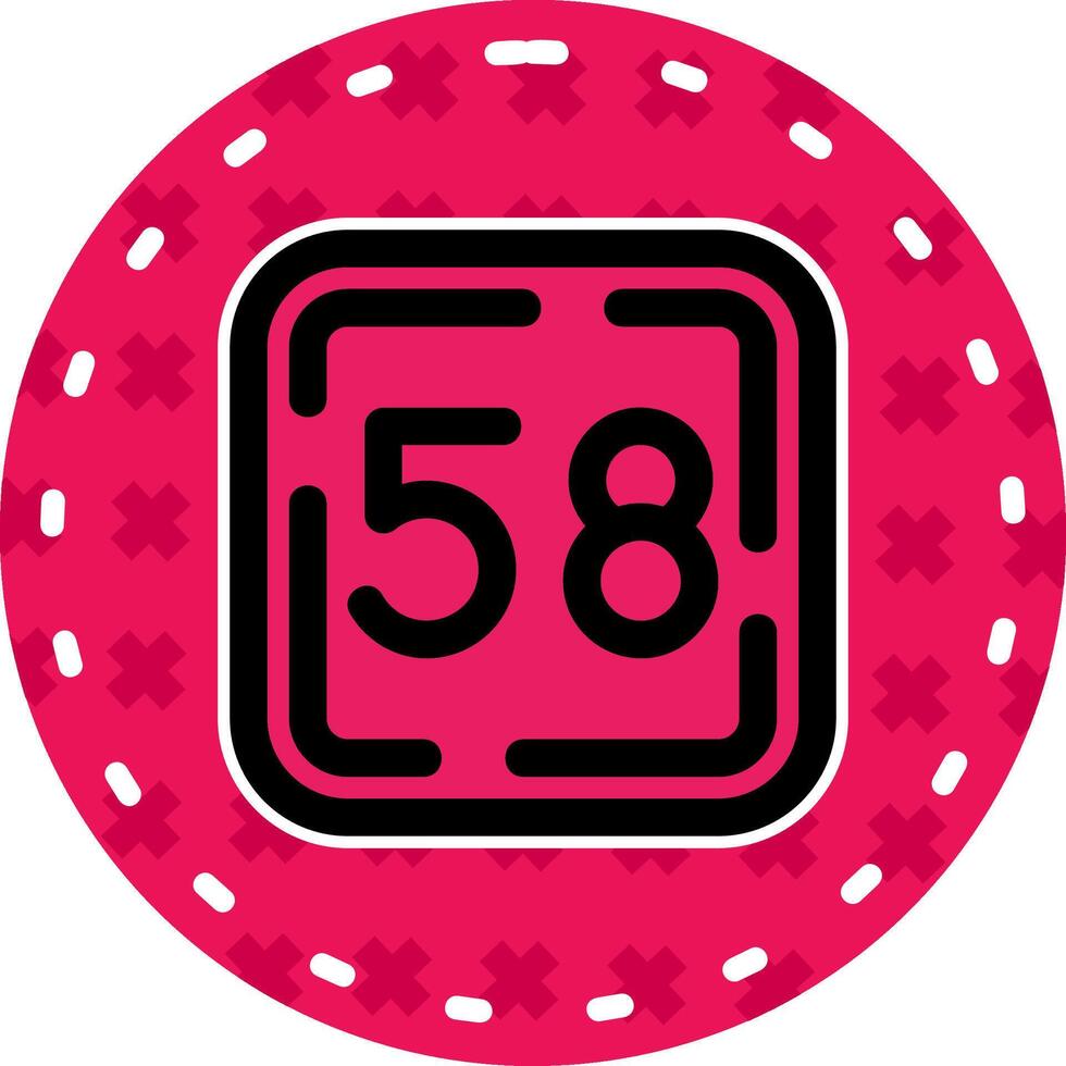 cinquanta otto linea pieno etichetta icona vettore