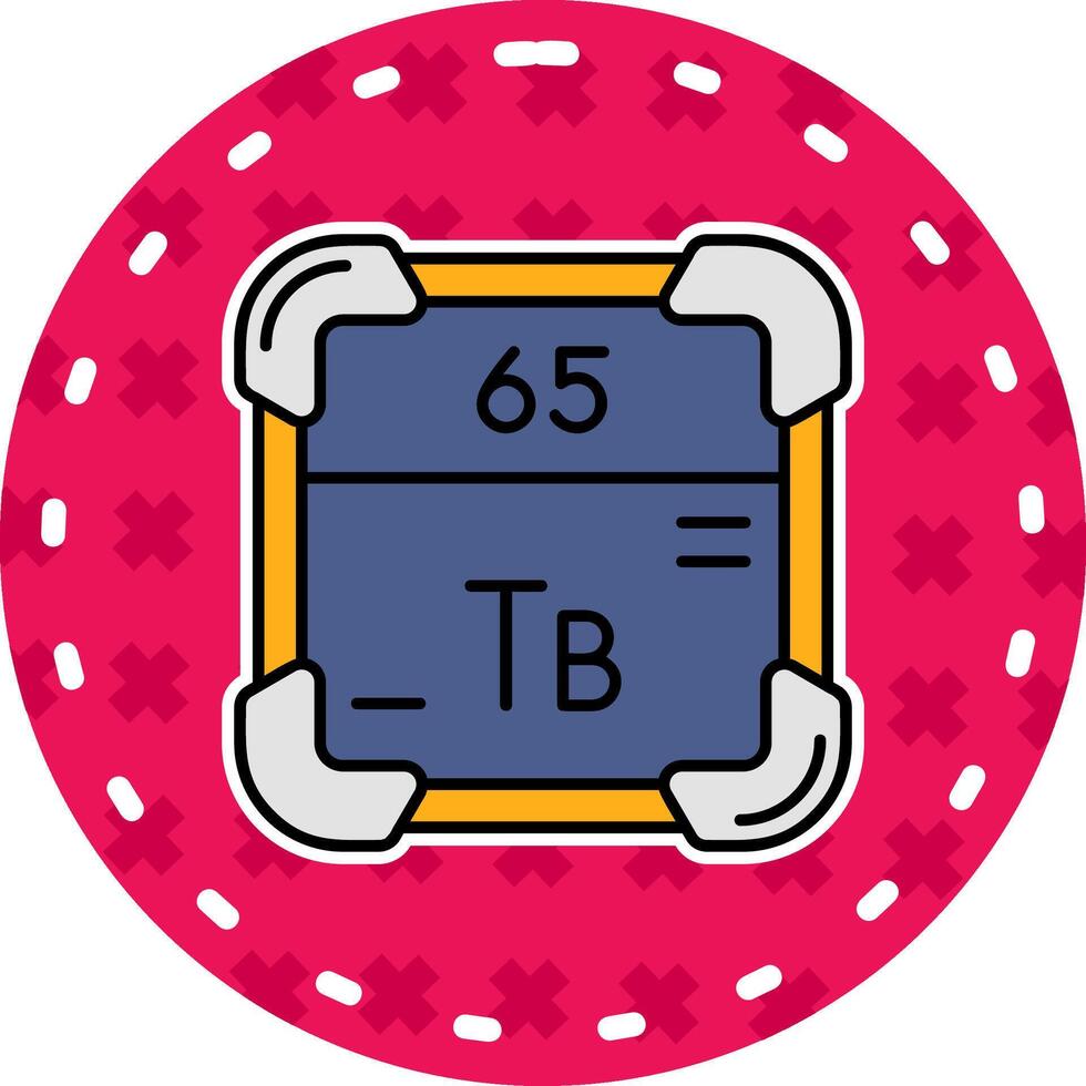 terbio linea pieno etichetta icona vettore