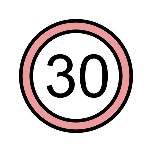 Icona di limite di velocità 30 di vettore