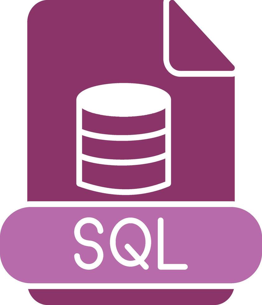 sql glifo Due colore icona vettore