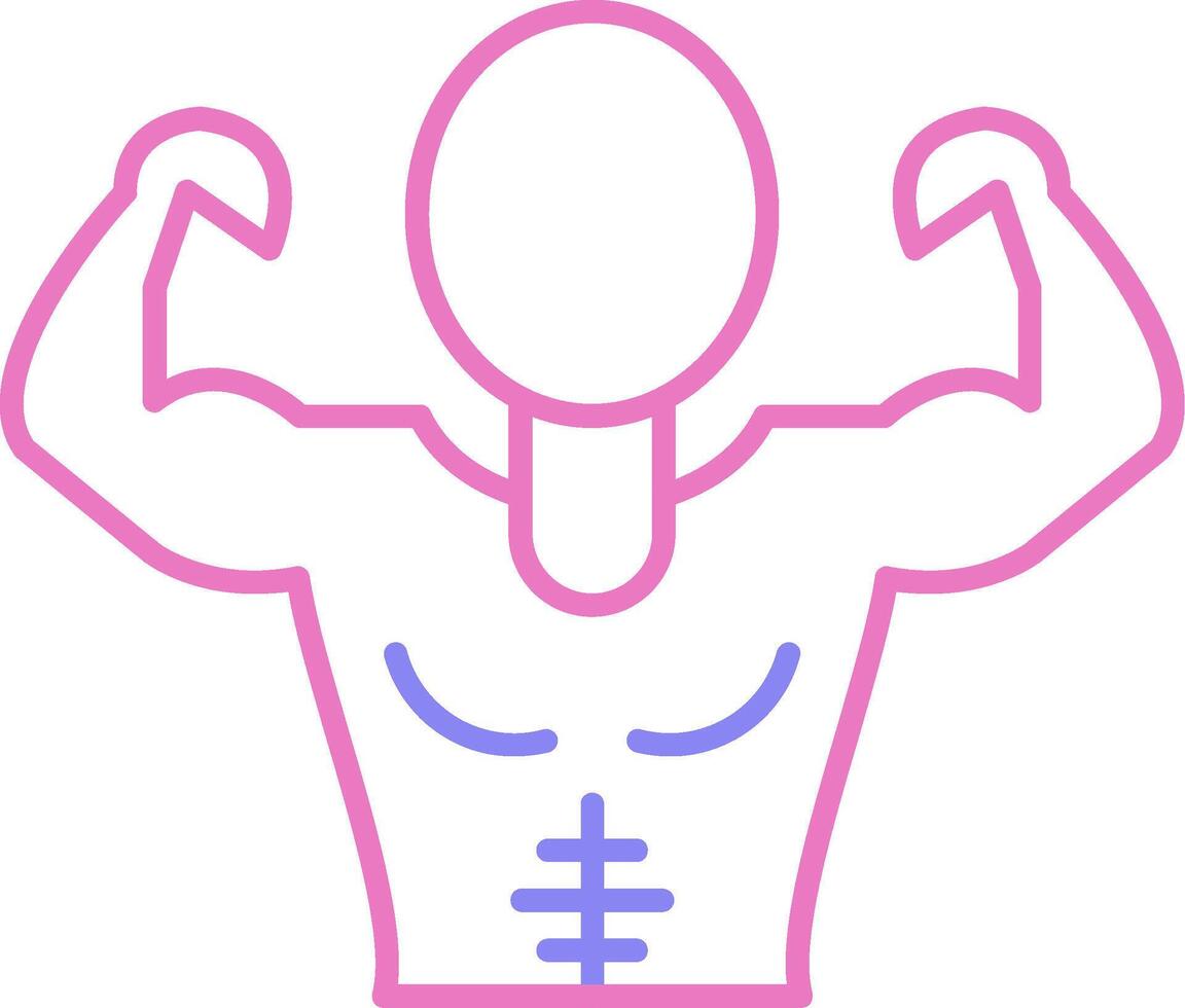 muscolo uomo lineare Due colore icona vettore