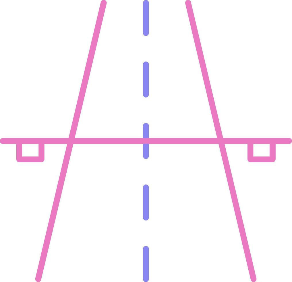 autostrada lineare Due colore icona vettore