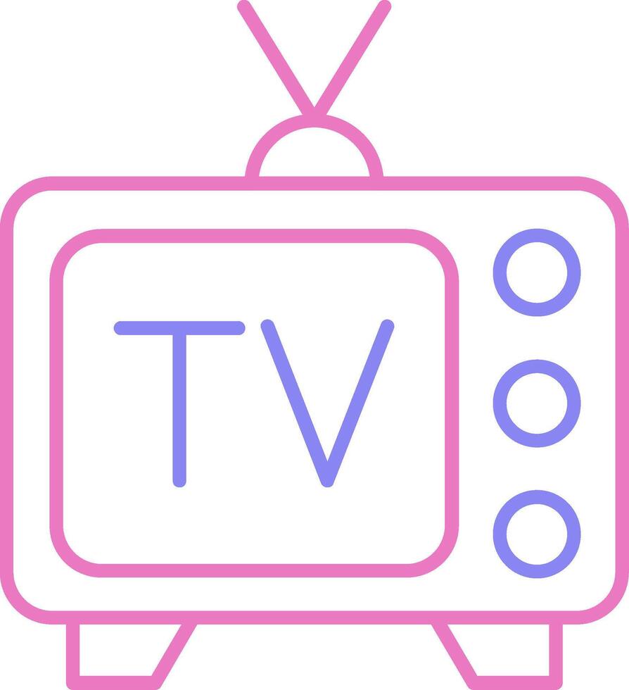 tv lineare Due colore icona vettore