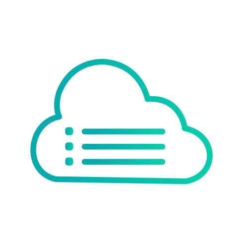 Icona di vettore dati cloud