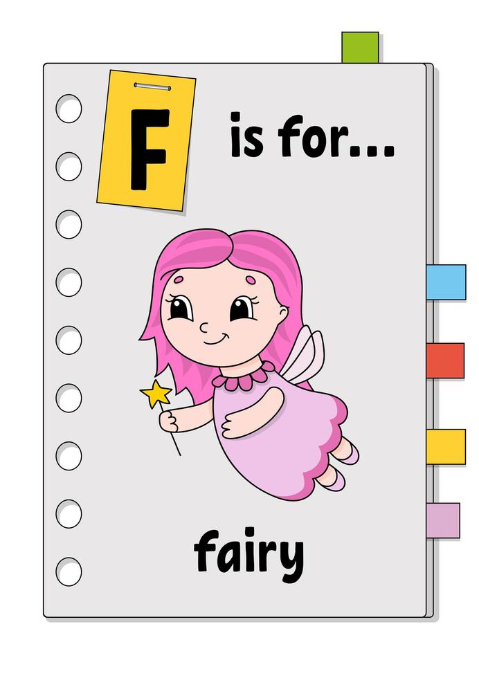 gioco abc per bambini. parola e lettera. imparare le parole per studiare l'inglese. personaggio dei cartoni animati. illustrazione vettoriale a colori.
