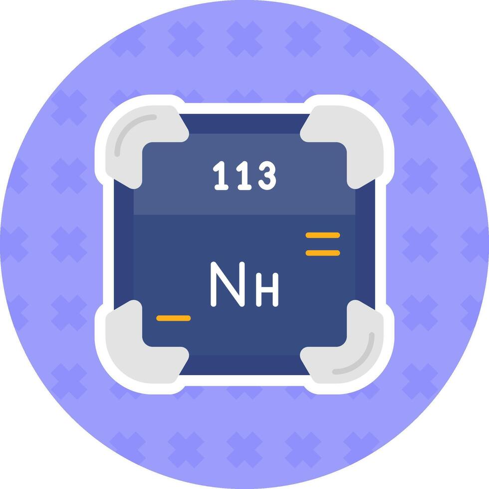 nihonium piatto etichetta icona vettore