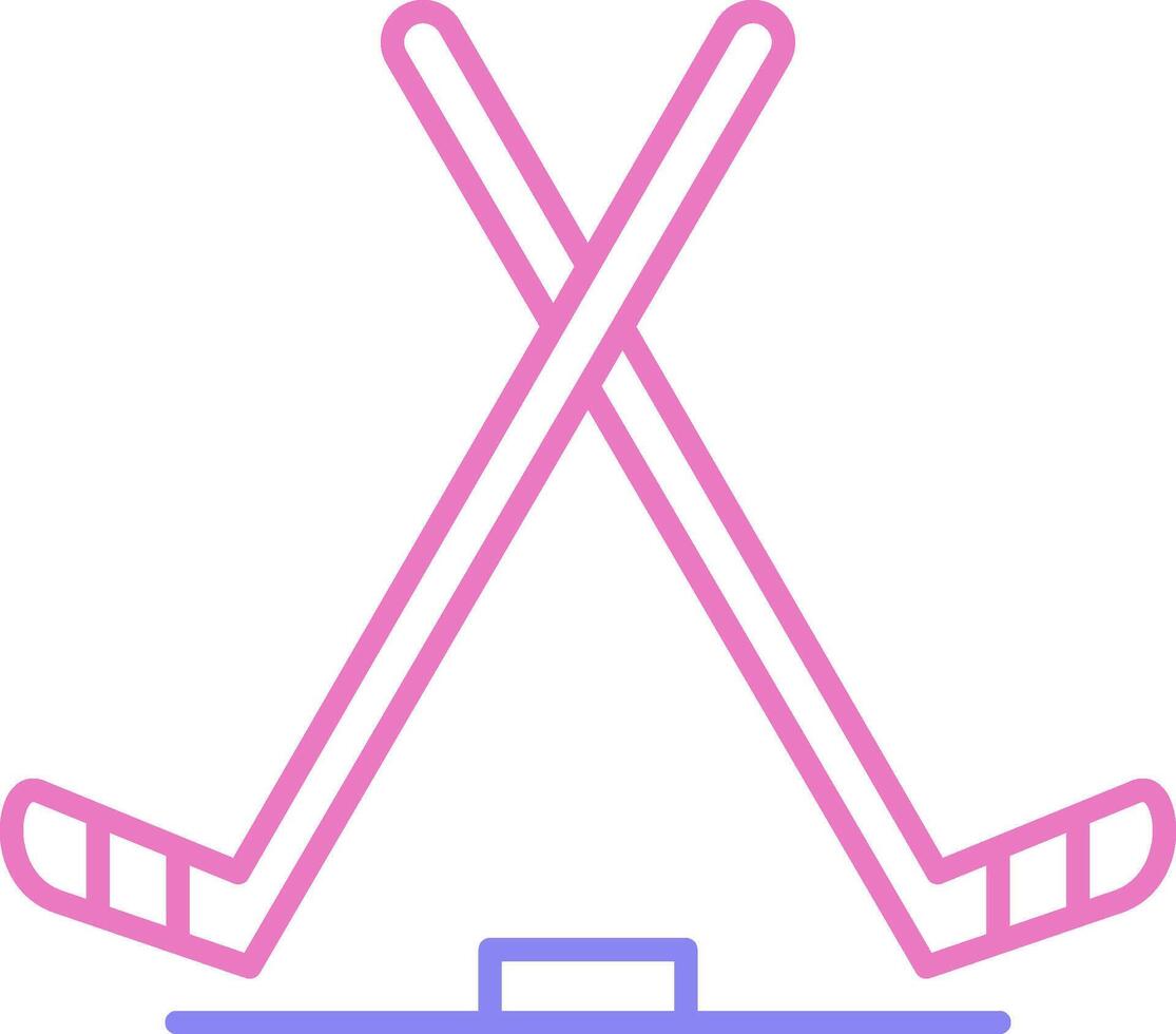 ghiaccio hockey lineare Due colore icona vettore