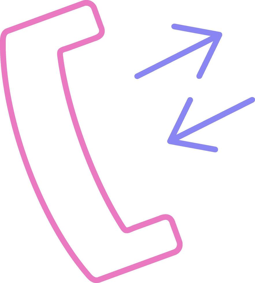Telefono ricevitore lineare Due colore icona vettore