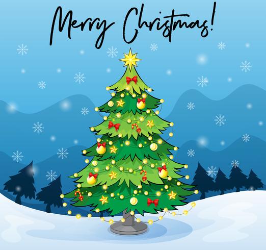 Modello di cartolina di Natale con albero di Natale vettore