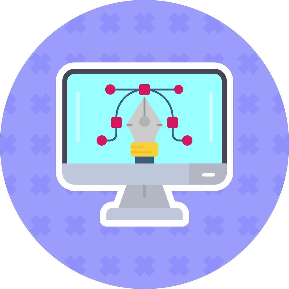 grafico editore piatto etichetta icona vettore
