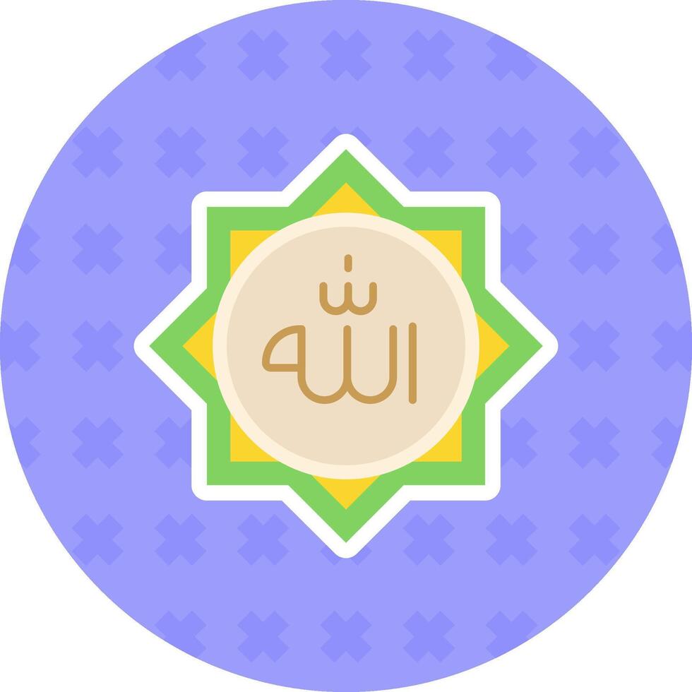 Allah piatto etichetta icona vettore