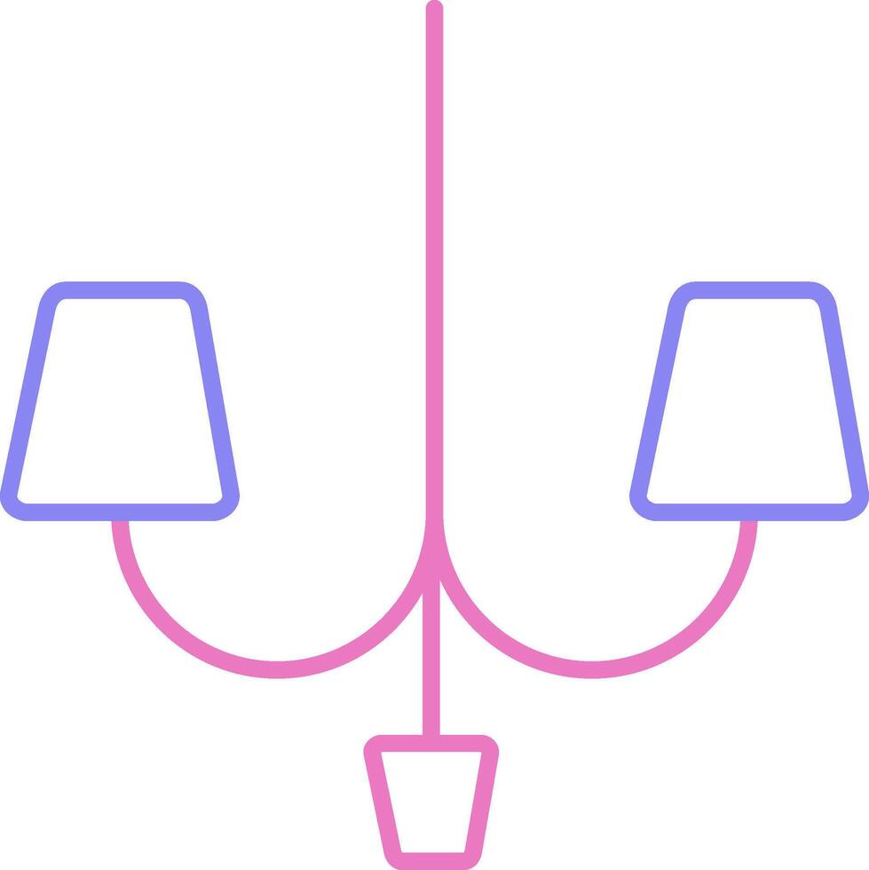 lampada lineare Due colore icona vettore