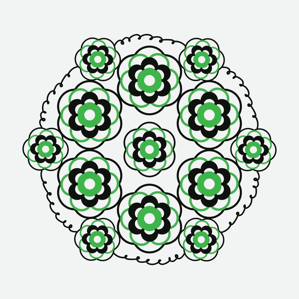 astratto mandala strutturato verde colore combinazione vettore