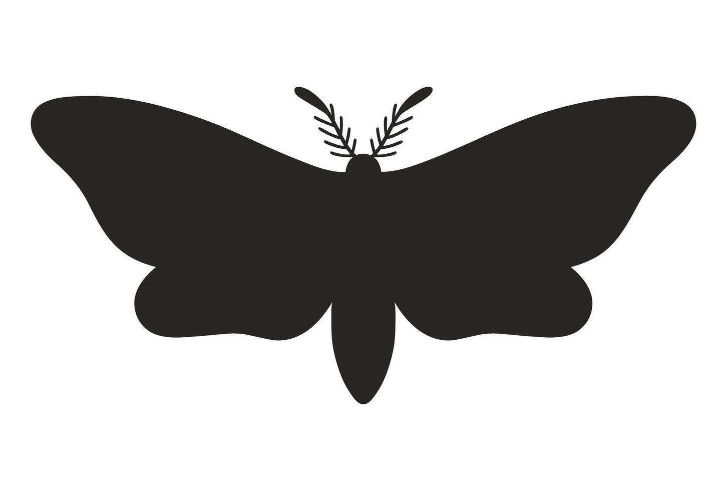 Vintage ▾ farfalla silhouette isolato su un' bianca sfondo. semplice nero farfalla o falena. vettore illustrazione, insetto icona