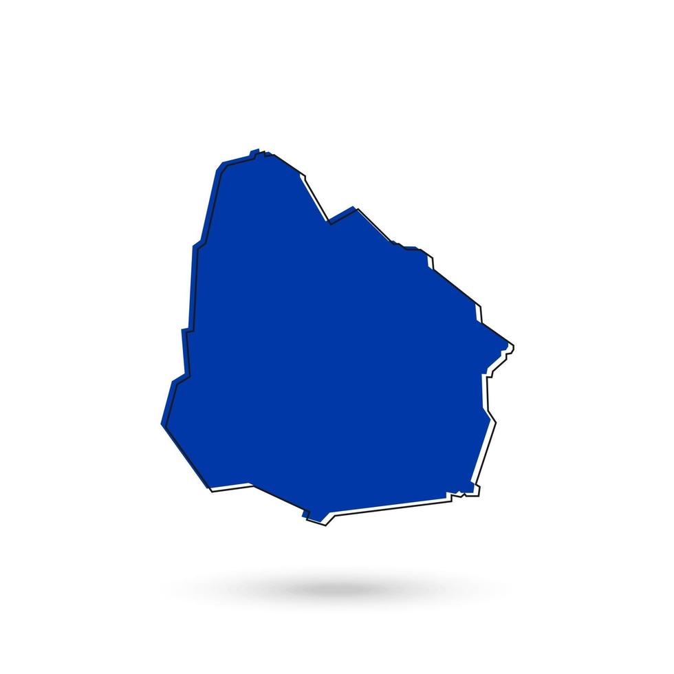 uruguay mappa blu su sfondo bianco vettore