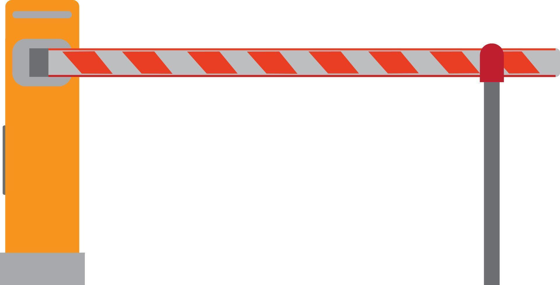 strada auto barriere con fermare cartello su un' bianca sfondo vettore