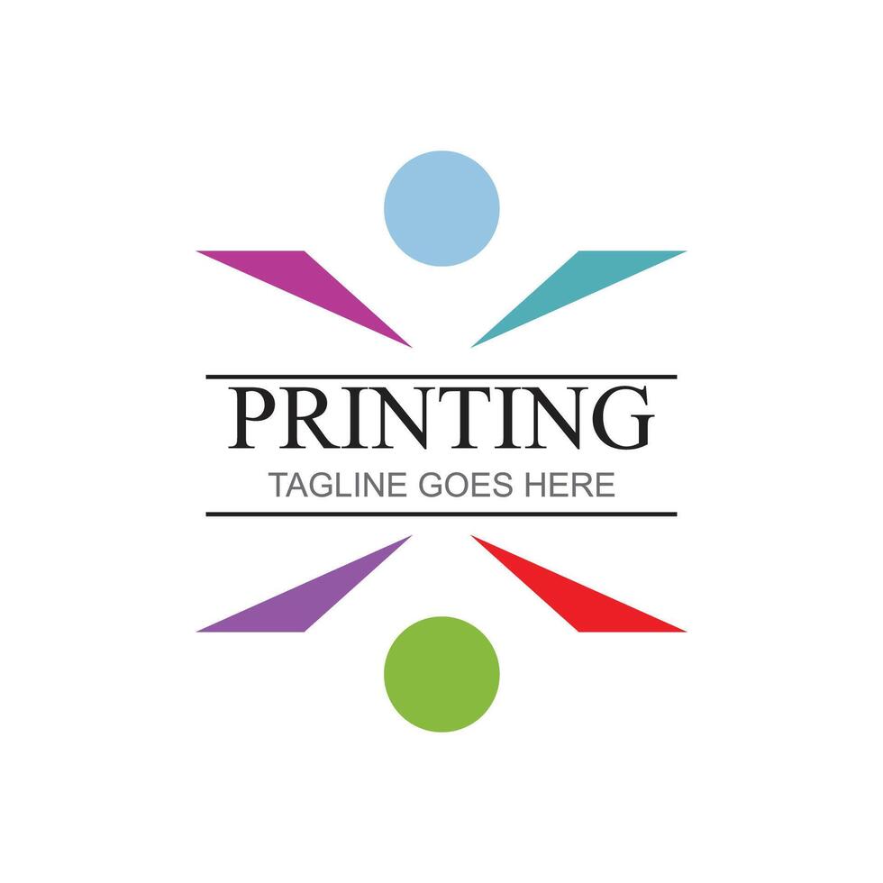 digitale stampa logo design modello. logo per Stampa negozio poligrafo e Stampa fabbrica. vettore illustrazione