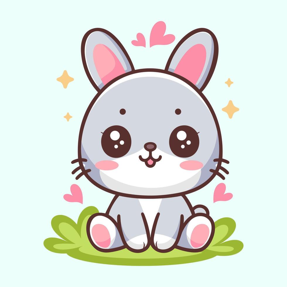 carino coniglio cartone animato vettore icona illustrazione