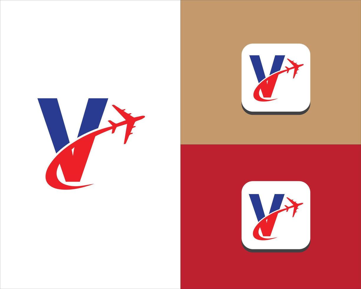 viaggio lettera logo design vettore