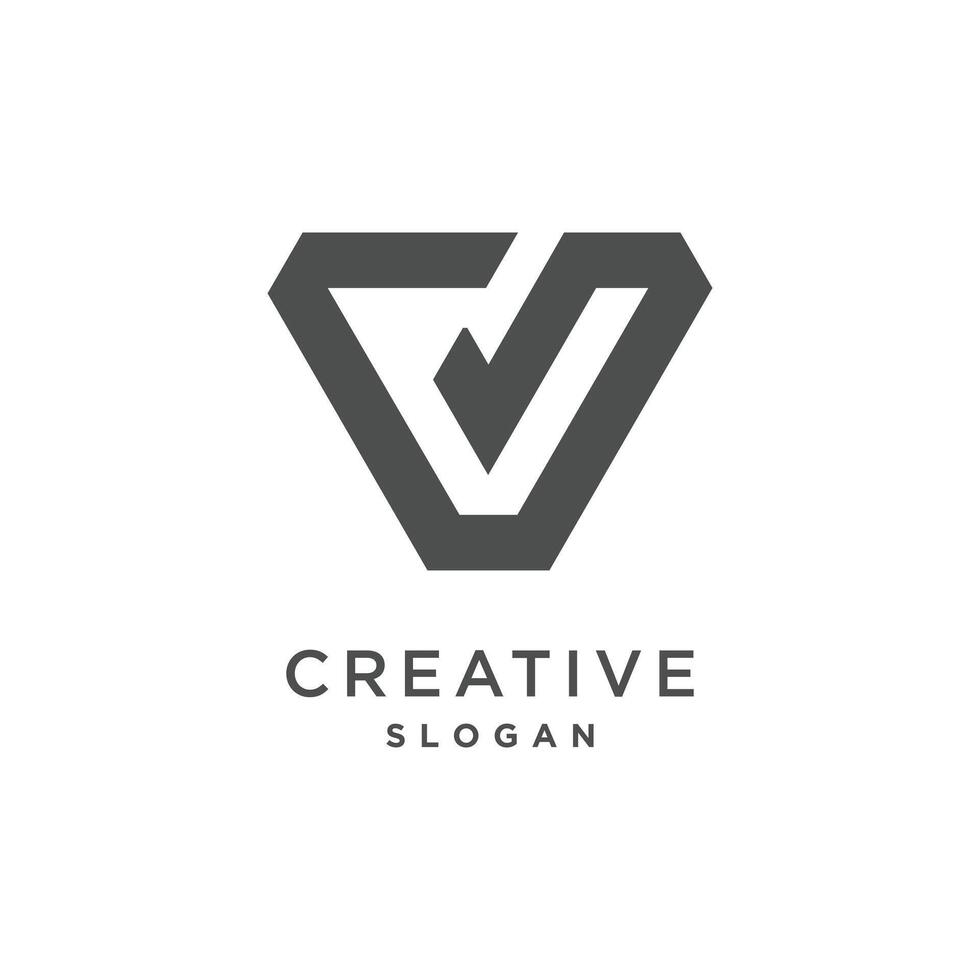 lettera v logo vettore illustrazione idea con creativo concetto