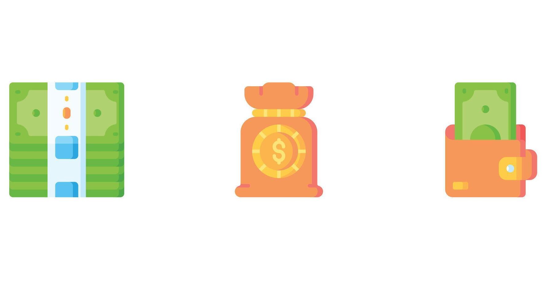 moneta e monete vettore icone impostato per attività commerciale e finanza