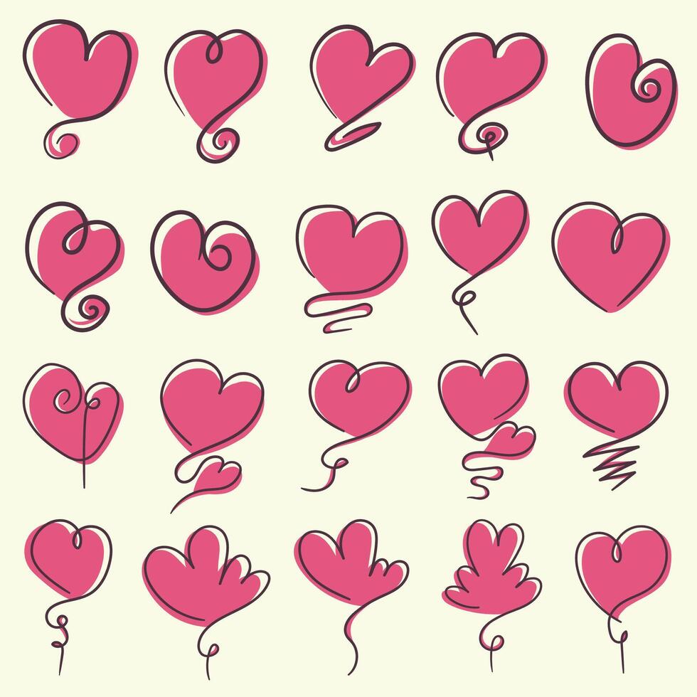 impostato amore cartello San Valentino elemento collezione vettore illustrazione